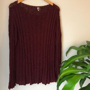 Burgundy knit sweater